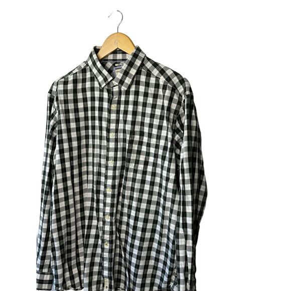 Heritage Collection by Bass Slim Fit Black Check Print Button-Up Shirt Men's XL - Picture 4 of 7
